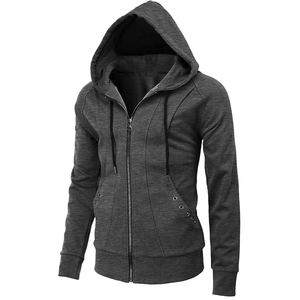 Nouveaux sweats à capuche décontractés pour hommes, zippés, épais, respirants, à motif uni, personnalisables, en polyester/coton - Product Image 1