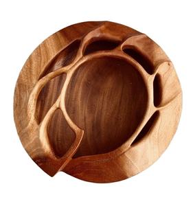 Cuenco con acabado natural, cuencos de madera ecológicos para servir, cuencos de madera reutilizables duraderos de buena calidad para utensilios de cocina - Product Image 1