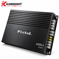 Amplificateur de voiture 4 canaux classe AB en aluminium 80Wx4 RMS pleine gamme avec égaliseur en stock pour mise à niveau du système audio de voiture et crossover