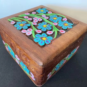 Boîte à épices de table en bois naturel polyvalent imprimé de qualité supérieure avec compartiments séparés pour les épices et les fruits secs - Product Image 3