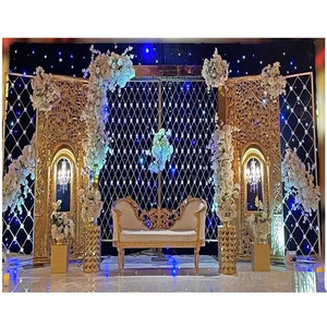 ธีมงานแต่งงานมีกลิตเตอร์ฉากหลังใต้แสงเทียนสำหรับเวทีการแต่งงานแบบเอเชียงานหมั้นเวทีการต้อนรับพิเศษสำหรับเวทีการตกแต่งเวทีสหราชอาณาจักร - Product Image 1