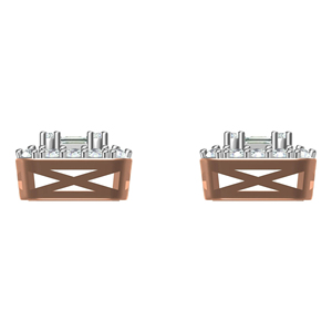 Pendiente de Hip Hop de lujo 14K oro rosa Iced Out VVS Moissanite Baguette Diamond Stud 925 Pendientes de plata para mujer - Product Image 2