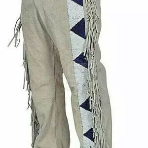 Pantalon en cuir suédé à franges pour homme, respirant, lavé, léger, écologique, best-seller - Product Image 5