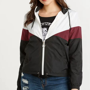 แจ็คเก็ตกันลมผ้าไนลอน/โพลีเอสเตอร์สีบล็อกยืนสไตล์ไฮสตรีทแบบกำหนดเองได้ - Product Image 1