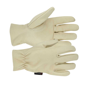 Premium AB Grade Cowhide <b>Leather</b> Driving Gloves with Rubberized Safety <b>Cuff</b> Casual and Outdoor Work Gloves - Product Image 3