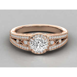 Bague solitaire en or 14 carats avec diamant pour femmes, élégante bague de fiançailles avec diamant - Product Image 5
