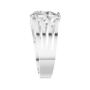 Bagues de fiançailles en moissanite en grappe, taille poire, or blanc massif 14 carats, cadeau de luxe pour fête, alliance avec sertissage à griffes - Product Image 2