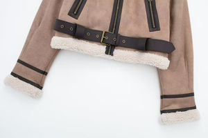 Zatrhmbmbm แจ็คเก็ตผู้หญิง, 2026แฟชั่นใหม่เข็มขัดลำลองเสื้อโค้ทบุนวมหลวมแจ๊กเก็ตอบอุ่นหรูหรา ODM ขนแกะ - Product Image 6