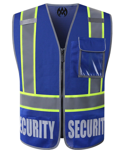 Chaleco de seguridad para hombre y mujer, reflectante, 5 bolsillos, cremallera frontal, malla, alta visibilidad, transpirable, reversible, cumple con los estándares de seguridad - Product Image 1