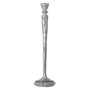 Bougeoir conique en aluminium Design à la mode plaqué argent fait à la main pour la maison et noël décor de table bougie conique - Product Image 2