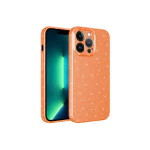 Coque de protection en silicone Netzy de luxe à paillettes pour iPhone 12 Pro Max Orange avec finition électrolytique, style INS, en matériau PC - Product Image 1