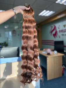 Vente en gros de cheveux 100% vierges crus-couleur brune ondulée naturelle - Product Image 3