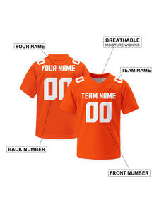 Camiseta de Fútbol Naranja Personalizada con Nombre y Número, Manga Corta, Transpirable, Antibacteriana, de Malla, para Hombre y Mujer - Product Image 2