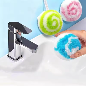 HOLAMOPA Éponge à récurer anti-rayures pour salle de bain, en maille plastique bleue et blanche, pour le nettoyage des baignoires, des carreaux et du verre - Product Image 3