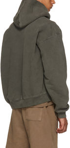 Sweats à capuche pour hommes en coton épais et sans ficelle Boxy personnalisé épaule tombante vintage noir personnalisé lavage à la pierre acide unisexe - Product Image 4