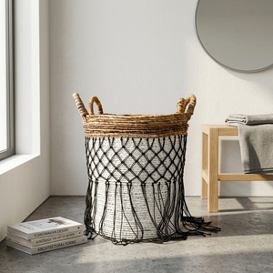 Cesta de plátano de cuerda tejida natural, ecológica y moderna, multifuncional, decorativa para el hogar, caja de almacenamiento con asa, precio al por mayor, Candy - Product Image 5