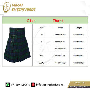 Kilt de algodón hasta la rodilla de Escocia tradicional para hombre, logotipo personalizado, Kilt de tartán gris de alta calidad a la venta, Kilt de tartán gris Unisex - Product Image 6