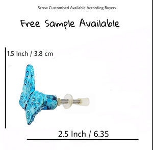 Bleu papillon ColourWash fonte meubles boutons poignées pour tiroirs pour chambre commode cuisine entrepôt extérieur hôtel utilisation - Product Image 2