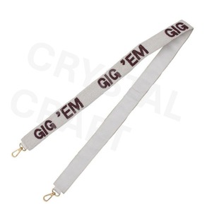 Correa de monedero con cuentas de diseño PSU personalizado, bolso de cuentas de semillas de oro blanco, correas de moda, bolsas con correa con cuentas personalizadas - Product Image 4