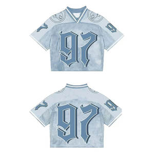 Nueva llegada camiseta de fútbol americano Unisex camiseta Boxy Fit malla transpirable antibacteriano secado rápido verano venta al por mayor personalizado - Product Image 3