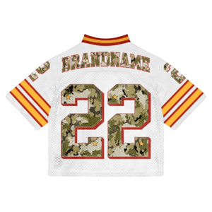 Equipo deportivo personalizado sublimado con cuello en V de malla, camisetas americanas personalizadas, Vintage camiseta de fútbol, ropa de calle, diseño personalizado - Product Image 3