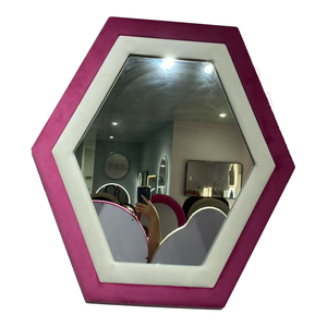 Nghệ thuật hiện đại Thiết kế trang trí lớn flannel đóng khung thân thiện với môi hình lục giác gương nhà máy bán hàng trực tiếp cho đám cưới - Product Image 1