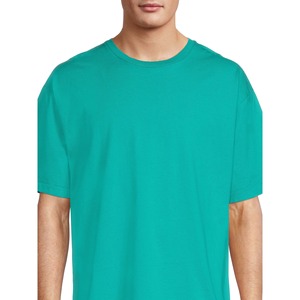 2025 nuevas camisetas de verano Casual Street-Wear ajuste relajado tela de algodón suave Color sólido cuello redondo Camiseta para hombres - Product Image 3