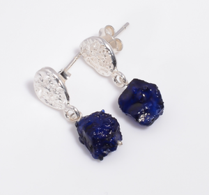 925ธรรมชาติสเตอริงเงินดิบพลอยอเมทิสต์ต่างหูอัญมณีสีเงินดีไซน์ไม่เหมือนใครเครื่องประดับเงินคุณภาพดีขายส่ง - Product Image 2