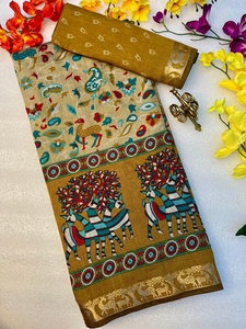 Nuevo diseño de alto atractivo y tela de seda con tejido de Sari para mujer para fiesta de boda, Sari de seda manglagiri - Product Image 4