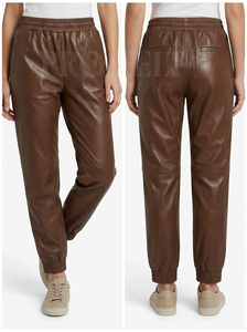 Pantalones de Piel de Alta Calidad Pro Felt para Hombre y Mujer, de Piel de Cordero, Pierna Ajustada, Cintura Elástica de Altura Media, Puños en los Tobillos, Estilo Vintage - Product Image 5