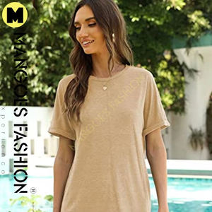 Camiseta Holgada de Manga Corta con Cuello Redondo para Mujer, Estampado de Chica, Tejido Antibolitas, Ecológica, Informal - Product Image 5