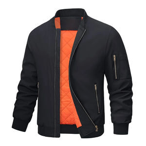 Chaquetas de bombardero de satén ajustadas unisex Chaqueta de invierno con soporte Cierre de cremallera Chaqueta de hombre de mejor estilo Precio razonable al por mayor - Product Image 2