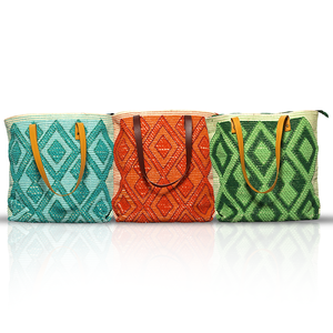 กระเป๋าผ้าสไตล์โบฮีเมียนความจุขนาดใหญ่สำหรับฤดูร้อนกระเป๋าโท้ทปักลายสีส้มพร้อมบริการโลโก้ตามสั่งจากอินเดีย - Product Image 5
