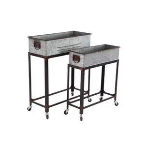 Design élégant ensemble de 3 plantes conteneur galvanisé jardinière pour la maison salon décor plantes Pot accessoires pour la maison fournitures - Product Image 5