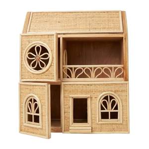 Jouets pour enfants faits à la main en rotin, ensemble de maison de poupée, meubles en plastique et en bois, modèle en bambou pour filles, pour le jeu créatif des enfants - Product Image 1