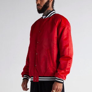 Wholesale High Quality Custom Made Men's Bomber <b>Jackets</b> for Winter Satin Letterman <b>Jacket</b> <b>Light</b> Grey Hot Selling Satin <b>Jacket</b> - Product Image 4