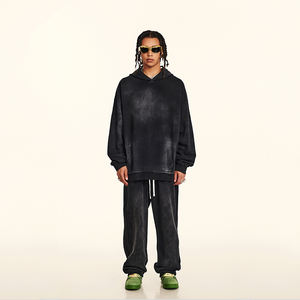 Sudaderas con capucha deportivas personalizadas, chándal deportivo con materiales ecológicos French Terry Hoodie Heavyweight Jogger Set - Product Image 6