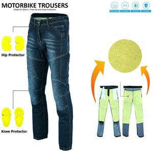 OEM Jeans denim droit de travail multi-poches coupe régulière extensible 12 poches avec poches étui 2025 nouveau design d'équipement de motard - Product Image 3