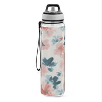 Bouteille d'eau portable en Tritan avec impression UV personnalisée, sans BPA, anti-fuite, avec paille, pour le sport haut de gamme