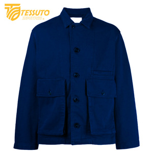 แจ็กเก็ตยีนส์แบบลำลองผ้ายีนส์สำหรับผู้ชายเสื้อโค้ทผ้าซาตินผ้าฝ้ายย้อมสีธรรมดาสไตล์สตรีท100% - Product Image 4