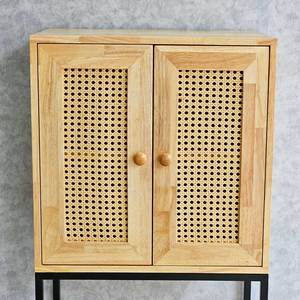KTB68161 Mueble Decorativo de 60x35x120cm, Mueble de Lujo Moderno de Madera de Caucho Antigua con Estructura de Hierro para Sala de Estar - Product Image 5