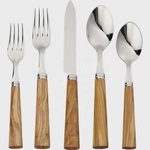 Ensemble de cuillère et de couteau de luxe poli or épais Western Portable à long manche - Product Image 2