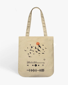Sac de courses en coton écologique avec design imprimé personnalisé et poignée intégrée - Product Image 1