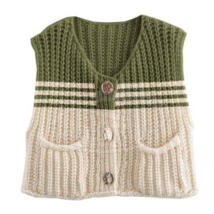 Gilet court en tricot pour femmes de marque privée au design unique Nouvelle arrivée Gilet court en tricot pour femmes - Product Image 1