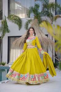 Ensemble moderne de lehenga choli et dupatta pour fêtes et mariages, nouvelle collection de créateur, en soie VICHITRA, séchage rapide, toutes saisons - Product Image 5