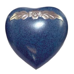 Urnas de cremación de corazón de latón de alta calidad con hermoso grabado de Peltre y mármol azul acabado para funerales y almacenamiento de cenizas - Product Image 1