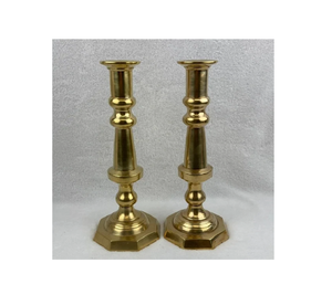 Juego de decoración del hogar de 2 candelabros cónicos dorados de latón Portavelas de metal de latón Soporte dorado fabricante al por mayor proveedor - Product Image 1