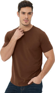 Meilleures ventes de t-shirts pour hommes de couleur unie 100% coton de haute qualité pour adultes à vendre - Product Image 4