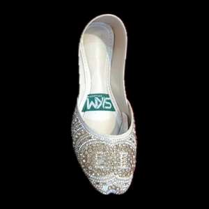 Elegantes zapatos Khusa hechos a mano bordados de la mejor calidad para damas, calzado de diseño superior para uso en interiores para mujeres y niñas - Product Image 6