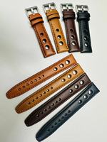 Bracelet de montre en cuir de veau italien, style personnalisé, sur mesure, cousu à la machine, doublure tannée végétale, 18/20/22/24mm, multicolore, pour commande en gros